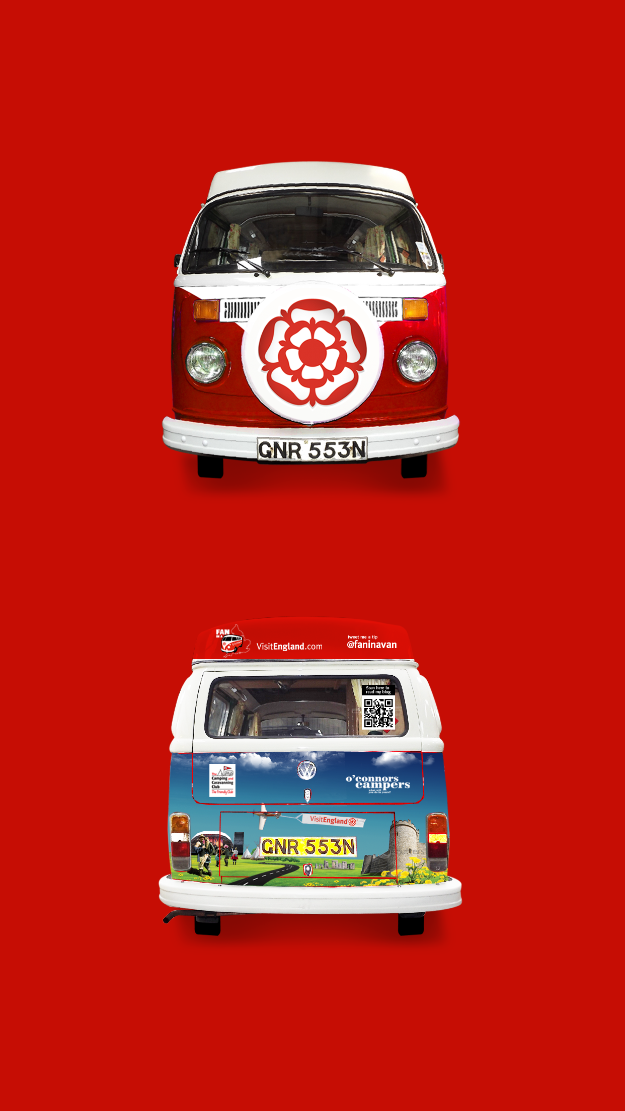 Visit England Fan in a Van Front and Back Mobile