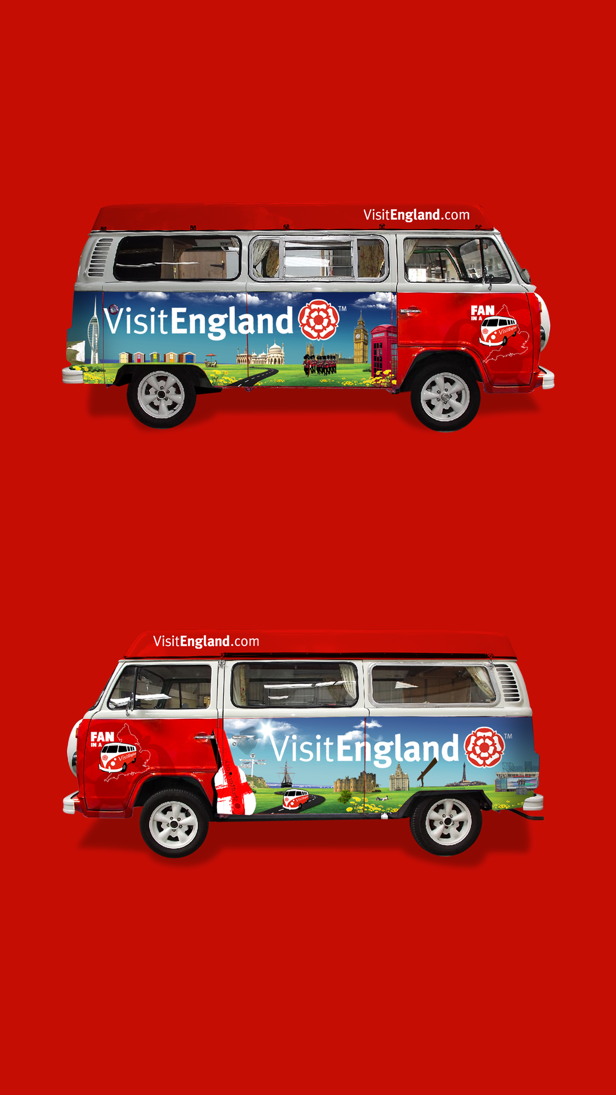 Visit England Fan in a Van Sides Mobile